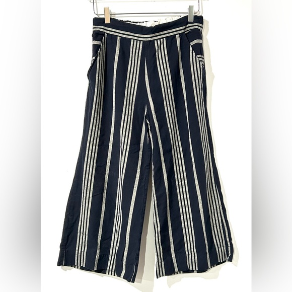 Ace & Jig Brookline‎ Cotton Crop Pant in Selvedge Stripe Navy M - Picture 1 of 4
